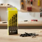 Jogo 5 Brocas Madeira Tamanho 4/5/6/8/10 Mm Com Estojo