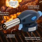 Maçarico Culinário Portátil Multiuso Com Controle De Chama