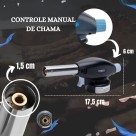 Maçarico Culinário Portátil Multiuso Com Controle De Chama