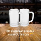 Kit 2 Canecas De Chopp Tipo Outback Vidro Reforçada Pub Bar