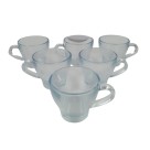 Jogo C/ 6 Xicaras De Vidro Transparente P/ Café Lisa 90ml