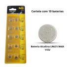Bateria Pilha Botão Alcalina LR 621/364A 1.5v Cartela C/10 Un