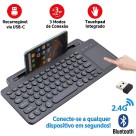 Teclado Bluetooth Sem Fio 2.4G Com Touchpad Numérico Smart Touch Pad Slot Para Cartão Tablet Telefone Computador Fino An