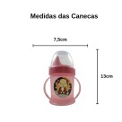 Copo De Transição Para Bebê C/ Alça E Bico Rígido 220ml Rosa