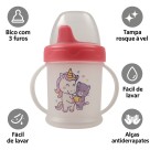 Copo De Transição Para Bebê Com Alça E Bico Rígido 220ml