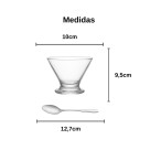 Conjunto De Vidro 6 Taças de Sobremesa com 6 Colheres