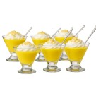 Conjunto De Vidro 6 Taças de Sobremesa com 6 Colheres