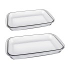Kit Marinex c/ 2 Formas de Vidro Temperado Assados Versáteis Forno, Cozidos, Assados, Resistentes e Práticas
