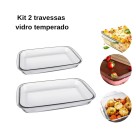 Kit Marinex c/ 2 Formas de Vidro Temperado Assados Versáteis Forno, Cozidos, Assados, Resistentes e Práticas