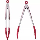 Pegador Pinça de Cozinha 25cm Antiaderente Silicone Aço Inox