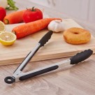 Pegador Pinça de Cozinha 25cm Antiaderente Silicone Aço Inox