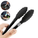 Pegador Pinça de Cozinha 25cm Antiaderente Silicone Aço Inox