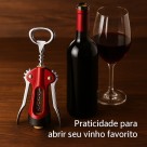 Saca Rolhas Profissional Espiral de Aço Alavanca Dupla Cabo Reforçado – Abridor de Vinhos