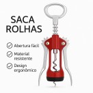 Saca Rolhas Profissional Espiral de Aço Alavanca Dupla Cabo Reforçado – Abridor de Vinhos