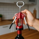 Saca Rolhas Profissional Espiral de Aço Alavanca Dupla Cabo Reforçado – Abridor de Vinhos