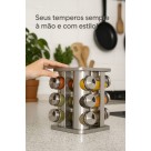 Porta Condimentos Temperos Giratório Inox 12 Potes 90ml Cada