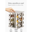 Porta Condimentos Temperos Giratório Inox 12 Potes 90ml Cada