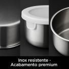 Conjunto de Potes Inox com Tampa 5 Peças 200ml a 1300ml