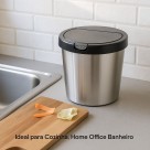 Lixeira Com tampa click label redondo 10L