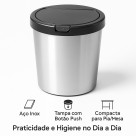 Lixeira Com tampa click label redondo 10L