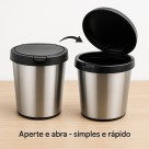 Lixeira Com tampa click label redondo 10L