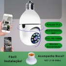 Câmera De Segurança Lâmpada Ip Wifi Visão Noturna Interna App 360º