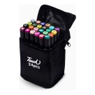 Conjunto Canetas Marcador Colorida Ponta Dupla Kit 24 Cores Estojo Escolar Canetinha