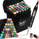 Conjunto Canetas Marcador Colorida Ponta Dupla Kit 36 Cores Estojo Escolar Canetinha