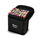 Conjunto Canetas Marcador Colorida Ponta Dupla Kit 48 Cores Estojo Escolar Canetinha