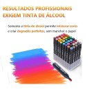 Conjunto Canetas Marcador Colorida Ponta Dupla Kit 48 Cores Estojo Escolar Canetinha