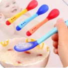 Colher Infantil Termo Sensível Proteção Silicone Bebe Rosa