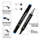 Conjunto Canetas Marcador Colorida Ponta Dupla Kit 80 Cores Estojo Escolar Canetinha