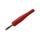 Plug P10 Estéreo Emborrachado Vermelho