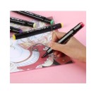 Conjunto Canetas Marcador Colorida Ponta Dupla Kit 120 Cores Estojo Escolar Canetinha