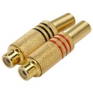 Jack Rca 6mm Metal Com Mola Vermelho