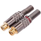 Jack Rca 4mm Metal Com Mola Com Ponta Gold Preto