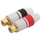 Jack Rca 6mm Esmaltado Com Ponta Gold Vermelho