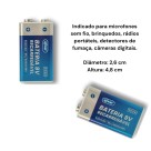Bateria 9v Recarregável 500mah Com Cabo Tipo-c 