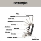 Kit Chave 12 Funções Extrator Bike Bicicleta Ciclismo Reparo