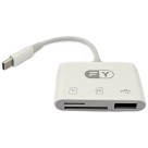 Adaptador Tipo Usb C 3 Em 1 Para Tf/sd/usb