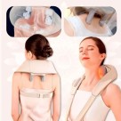 Massageador De Pescoço Inteligente Compressão Alívio De Dor Cor Bege