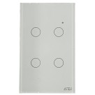 Interruptor Inteligente Wifi 4 Teclas Botoes Touch Alexa Google Branco