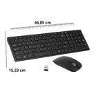Kit Teclado E Mouse Sem Fio Wireless Bluetooth Slim 2.4 Ghz Mouse Preto