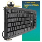 Teclado Usb Para Pc Notebook Silencioso Macio Abnt2 Com Fio Preto