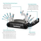 Kit Canivete Conjunto De Chaves 16x1 Para Bicicleta Bike