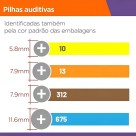 Bateria Rayovac Tamanho 10 Aparelho Auditivo  Cartela 6u