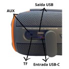 Caixa De Som Bluetooth A Prova D'água 15w Sm-33 Bass Boost 