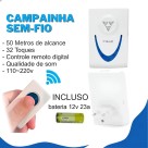 Campainha Sem Fio Residencial De Longo Alcance Bivolt Sd-174a