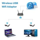 Adaptador Wifi Usb 2.0 802.11n Com Antena Sem Fio 1200 Mbps 