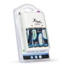 Carregador Pilha Bateria 9v Knup Auto Stop C/ 4 Aa 4500 Mah